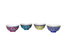 Colourful Vintage Famille Rose Chinese Porcelain Long Life Rice Dishes or Bowls, Set of Four