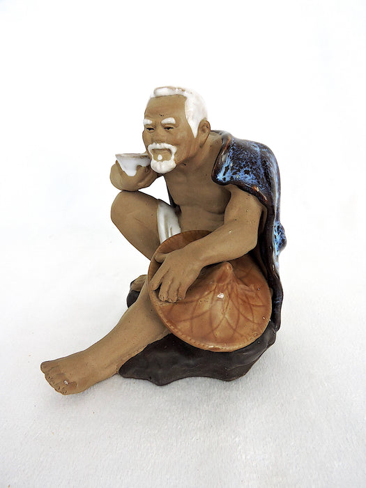 1980's Chinese Shiwan Figure of the Elderly Rice Field Worker, Garden Ornament