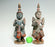 Early Teppanom Polychromed Wood Guardian Antique Thai Statues, a Pair 18"