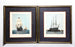 Antique Colour Lithographs 'The First and Last Journey of the British Navy Ship "Hms Victory", a Pair