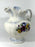 Vintage Violet, Blue and Yellow Pansy Floral Ceramic Pitcher & Wash Bowl Set, Signed 1997