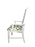 Vintage White & Green Hardwood Armchair / Side Chair With Woven Cane Back
