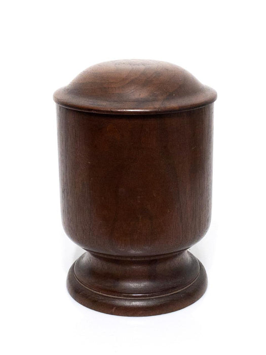 Antique Carved Walnut Tobacco Jar / Storage Box With Cover