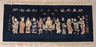 Antique Navy Blue Peking Wool Runner Rug or Wall Hanging - the Eight Immortals (Chinese)