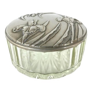 Antique Silver Iris and Glass Ladies Powder Vanity with Mirror, Liberty of London