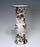 Large Antique White Japanese Glazed Pottery Gu Form Vase With Flowers
