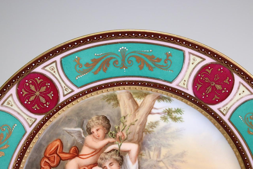 Antique Royal Vienna Cabinet Plate With A Classical Scene "Cupid and Psyche", Signed
