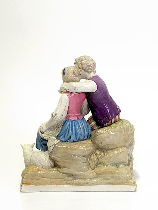 18th. Century Strasbourg Porcelain Figural Group by Joseph Hannong, Faience 1770 (Figure) The Young Flutist