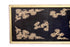 Antique Qing Dynasty Embroidered Black Silk Wall Panel with Gold Long Life, Bats & Clouds Needlework
