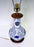 Vintage Chinese Blue & White Porcelain Long Life Lamp With Rosewood Fittings