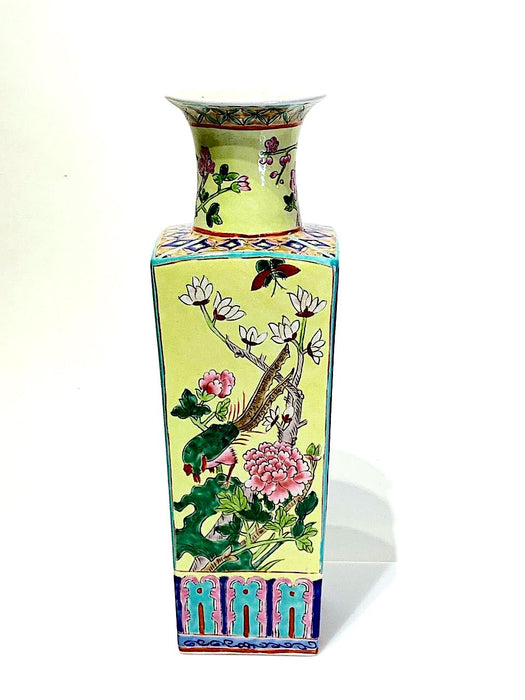 Vintage Chinese Export Square-Form Vase/Lamp Base -- Nyonya Straits, Mid-20th Century