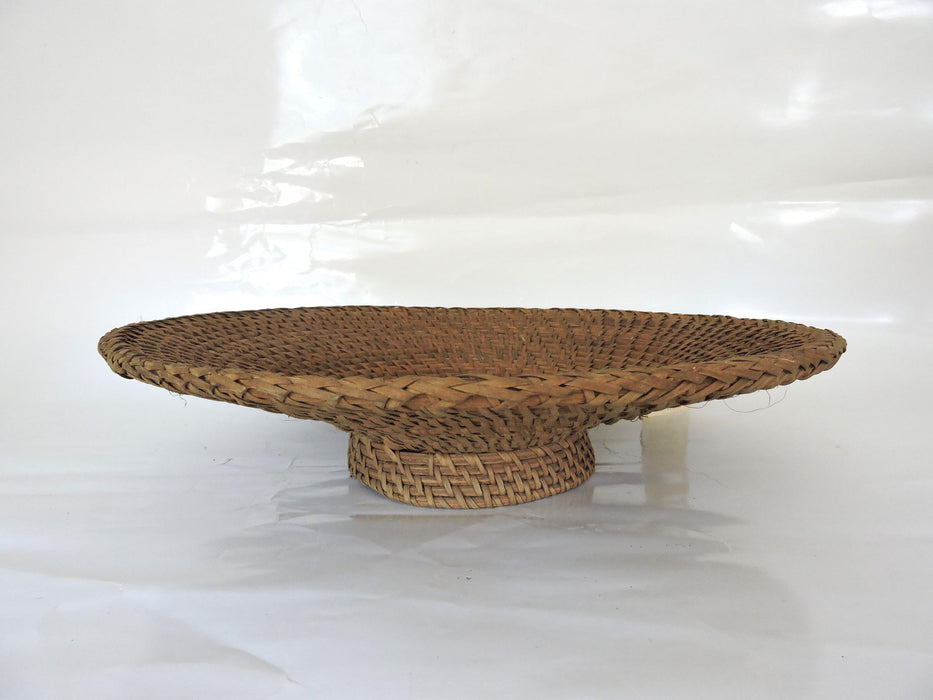 Vintage Woven Rattan 'Hapao Saucer' Basket or Tray, Benquet, Philippines