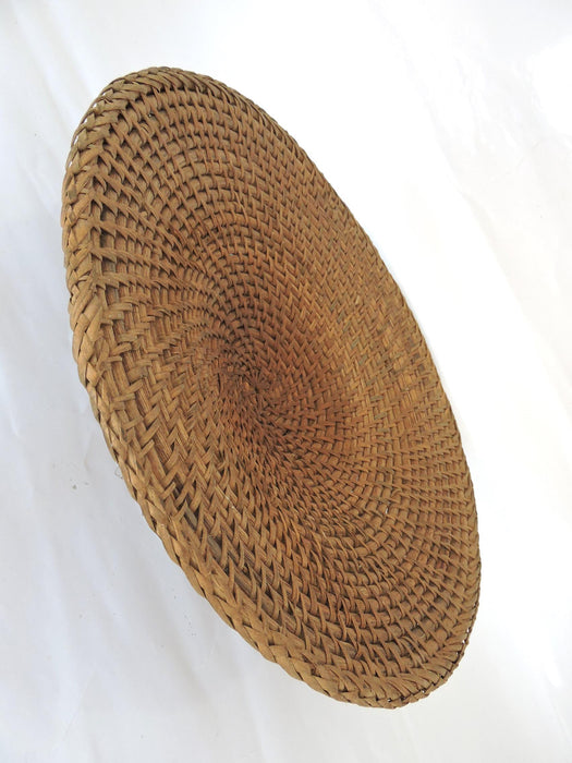 Vintage Woven Rattan 'Hapao Saucer' Basket or Tray, Benquet, Philippines